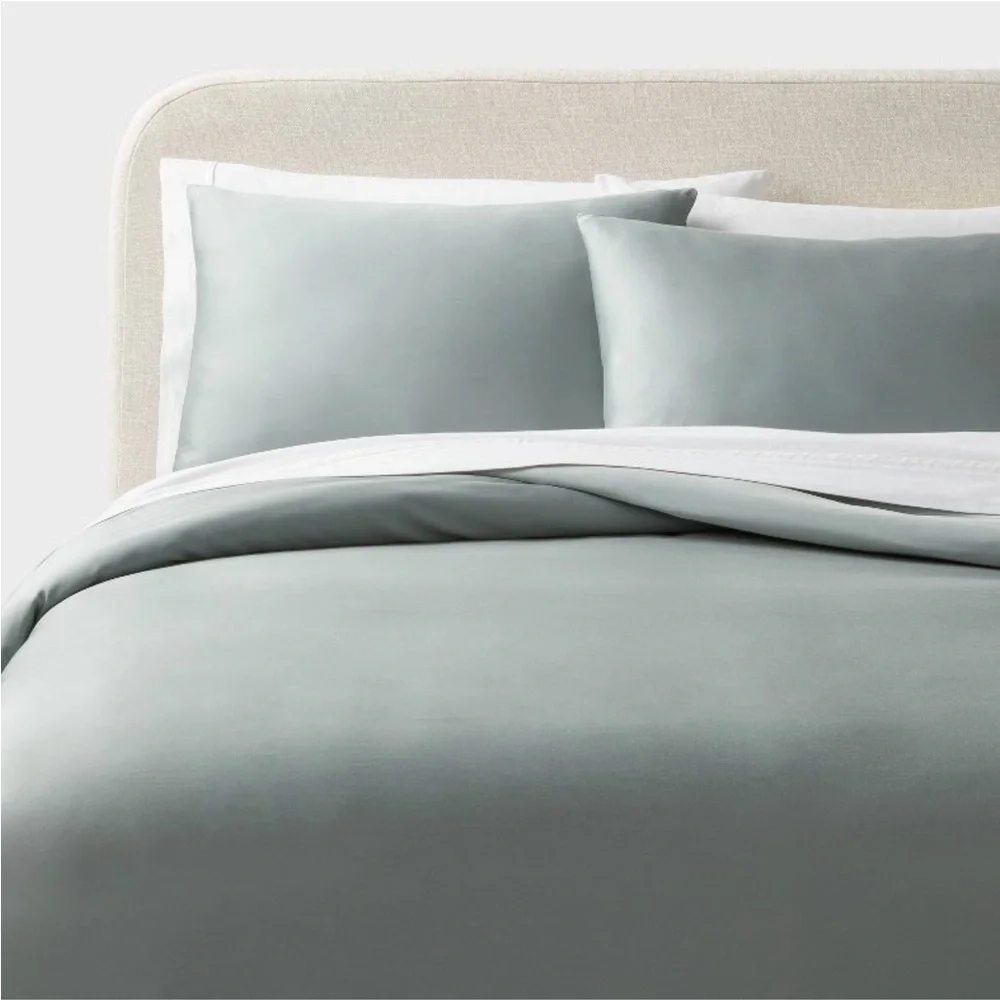 THRESHOLD NWT TENCEL™ cooling Duvet Cover and Sham Set Sage Green -king